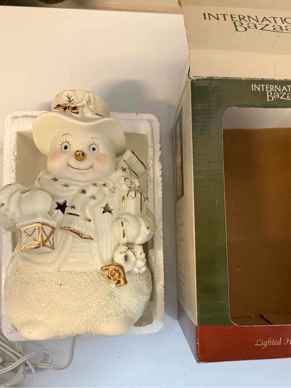 Vintage International Baxaar light up Snowman